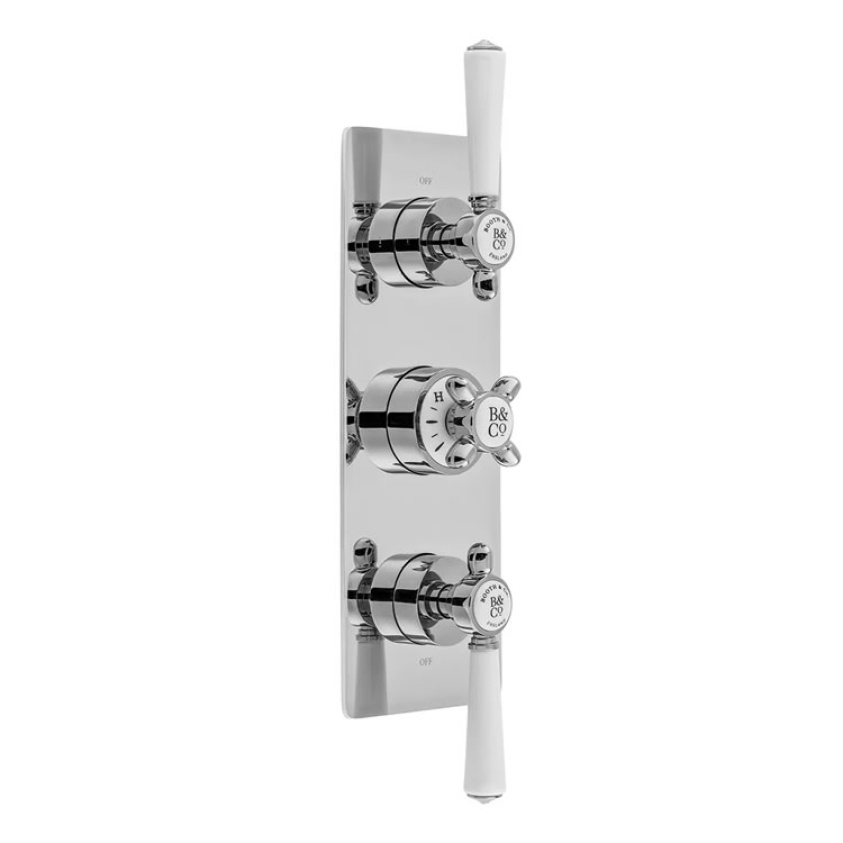 Cutout image of Booth & Co. Axbridge Triple Outlet Thermostatic Shower Valve